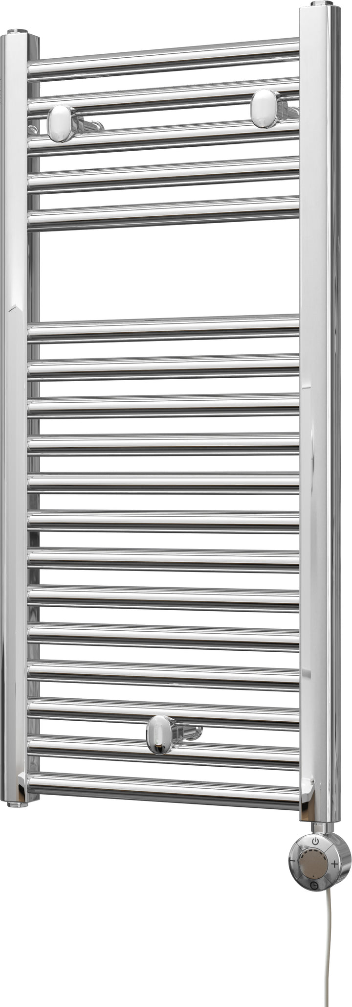 Roma - Chrome Electric Towel Rail H842mm x W400mm Straight 300w Thermostatic