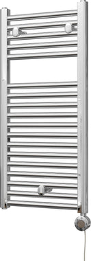 Roma - Chrome Electric Towel Rail H842mm x W400mm Straight 300w Thermostatic