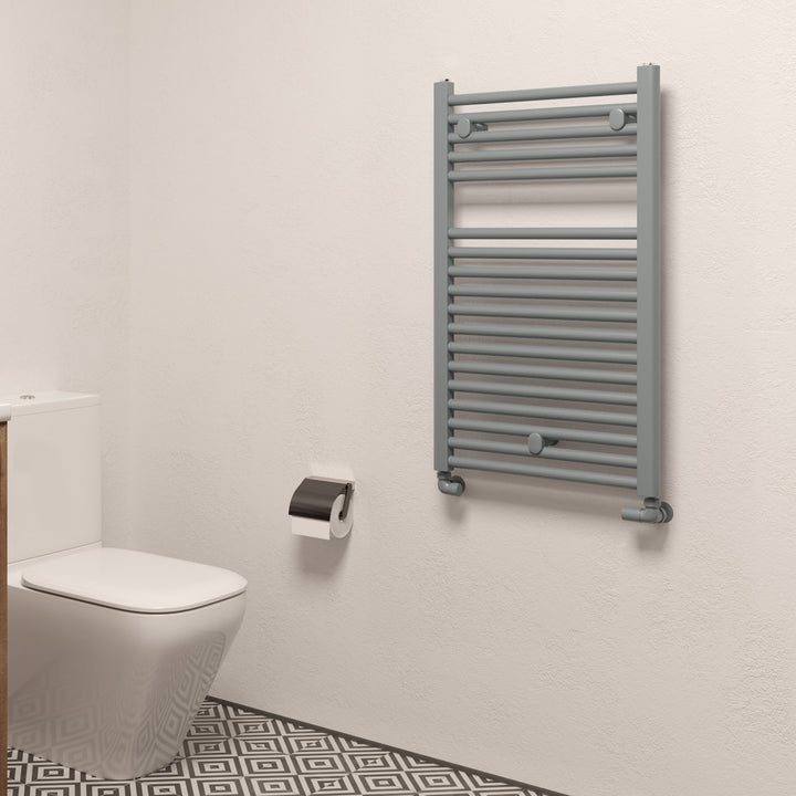 Roma - Anthracite Heated Towel Rail - H842mm x W500mm - Straight