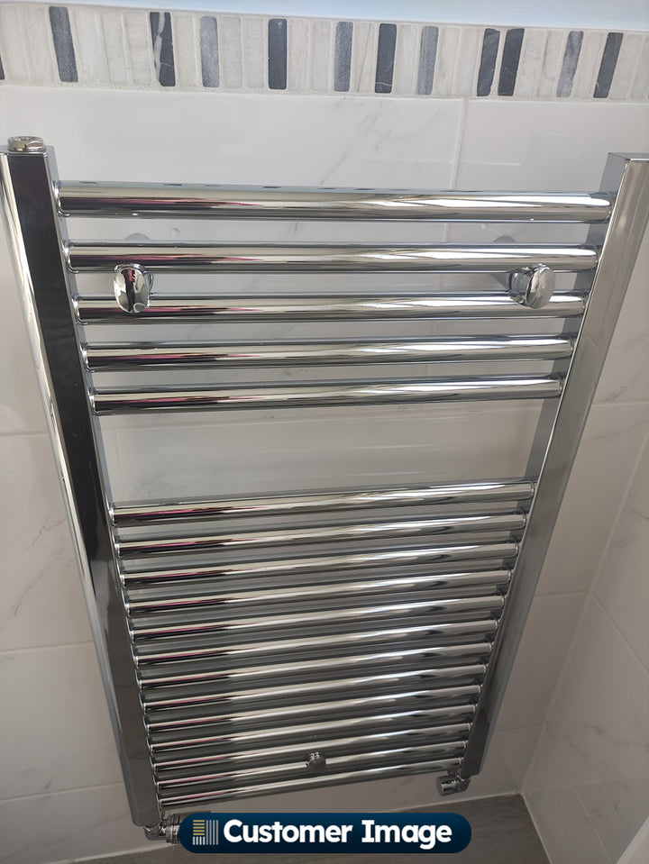 Roma - Chrome Heated Towel Rail - H842mm x W500mm - Straight