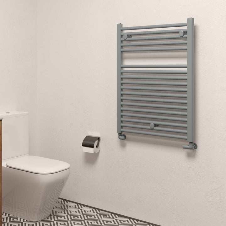 Roma - Anthracite Heated Towel Rail - H842mm x W600mm - Straight