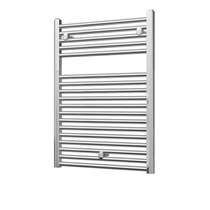 Roma - Chrome Heated Towel Rail - H842mm x W600mm - Straight