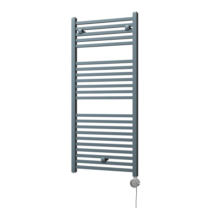 Todi - Anthracite Electric Towel Rail H1110mm x W500mm Straight 600w Thermostatic
