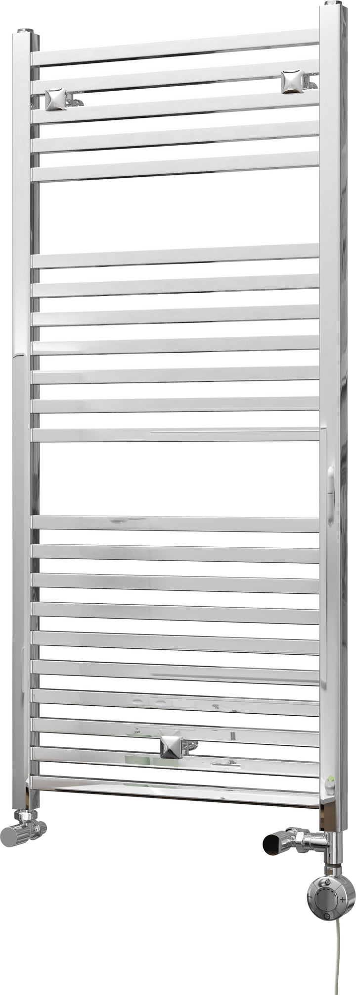Todi - Chrome Dual Fuel Towel Rail H1110mm x W500mm Thermostatic - Straight