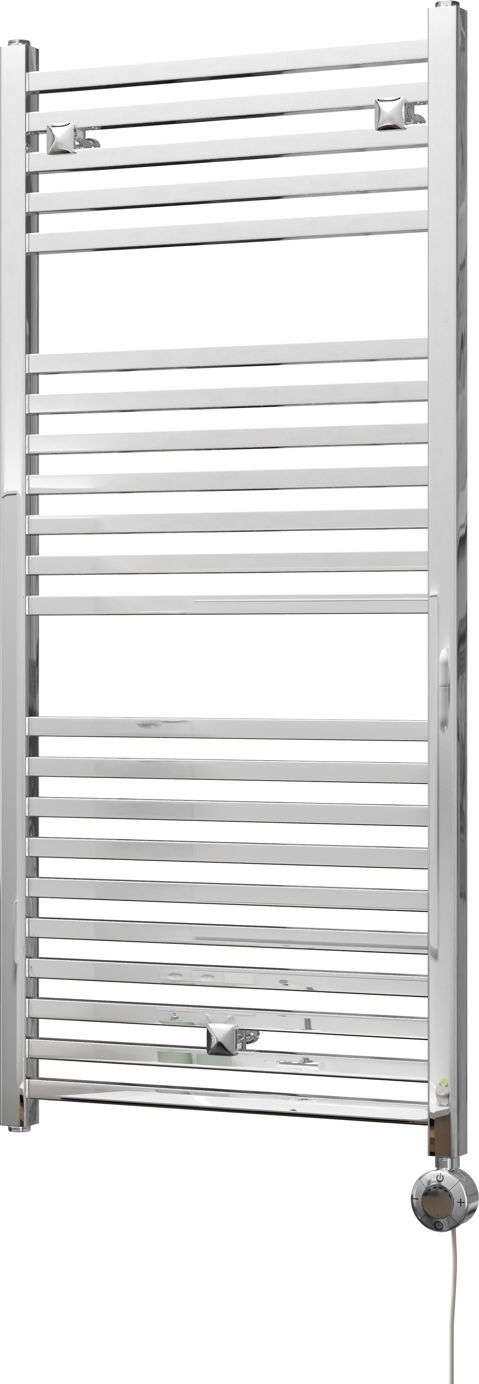 Todi - Chrome Electric Towel Rail H1110mm x W500mm Straight 300w Thermostatic