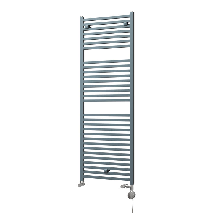 Todi - Anthracite Dual Fuel Towel Rail H1420mm x W500mm Thermostatic - Straight
