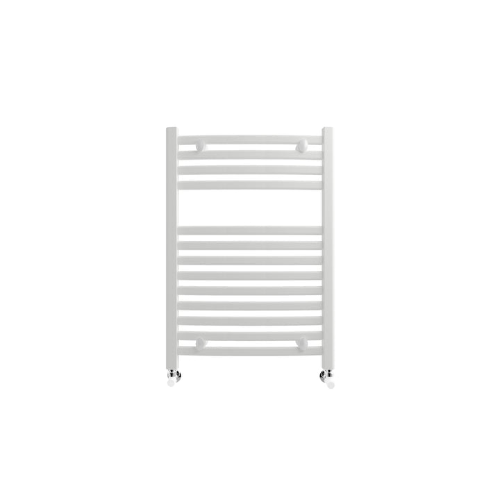 Merano - White Heated Towel Rail - H800mm x W600mm - Curved