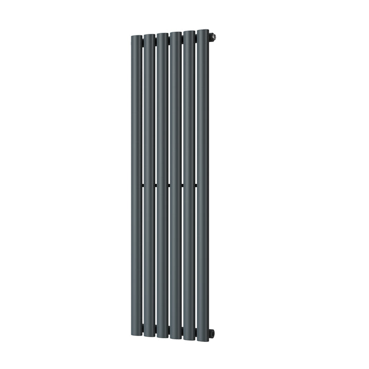 Omeara - Anthracite Designer Radiator H1200mm x W348mm Single Panel - Feet Included