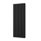 Omeara - Black Designer Radiator H1200mm x W464mm Double Panel - Feet Included