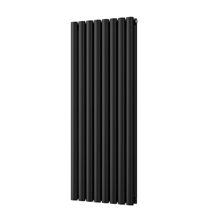 Omeara - Black Vertical Radiator H1200mm x W464mm Double Panel