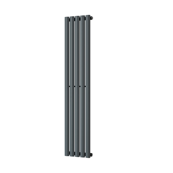 Omeara - Anthracite Designer Radiator H1400mm x W290mm Single Panel - Feet Included