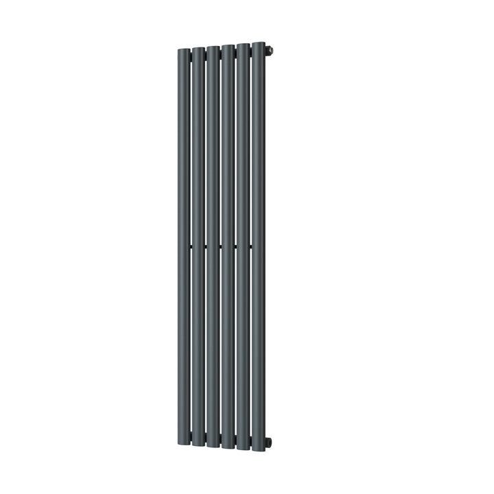 Omeara - Anthracite Designer Radiator H1400mm x W348mm Single Panel - Feet Included