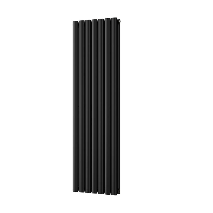 Omeara - Black Designer Radiator H1400mm x W406mm Double Panel - Feet Included