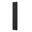 Omeara - Black Vertical Radiator H1600mm x W290mm Double Panel