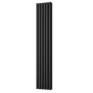 Omeara - Black Vertical Radiator H1800mm x W348mm Double Panel
