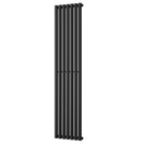 Omeara - Black Designer Radiator H1800mm x W406mm Single Panel - Feet Included