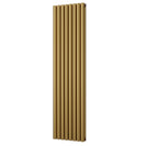 Omeara - Brushed Brass Vertical Radiator H1800mm x W464mm Double Panel
