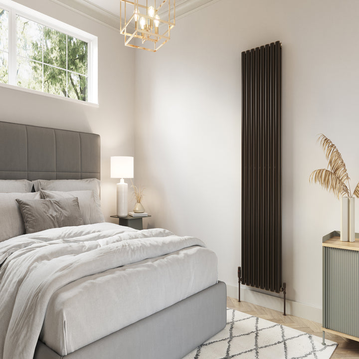 Omeara - Black Copper Vertical Radiator H1800mm x W464mm Double Panel