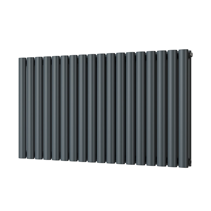 Omeara - Anthracite Designer Radiator H600mm x W1044mm Double Panel - Feet Included
