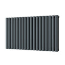Omeara - Anthracite Designer Radiator H600mm x W1044mm Double Panel - Feet Included