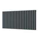 Omeara - Anthracite Designer Radiator H600mm x W1218mm Double Panel - Feet Included