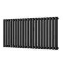 Omeara - Black Designer Radiator H600mm x W1218mm Single Panel - Feet Included