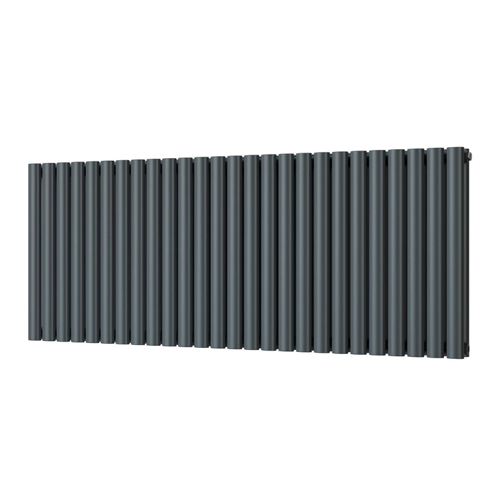 Omeara - Anthracite Designer Radiator H600mm x W1508mm Double Panel - Feet Included