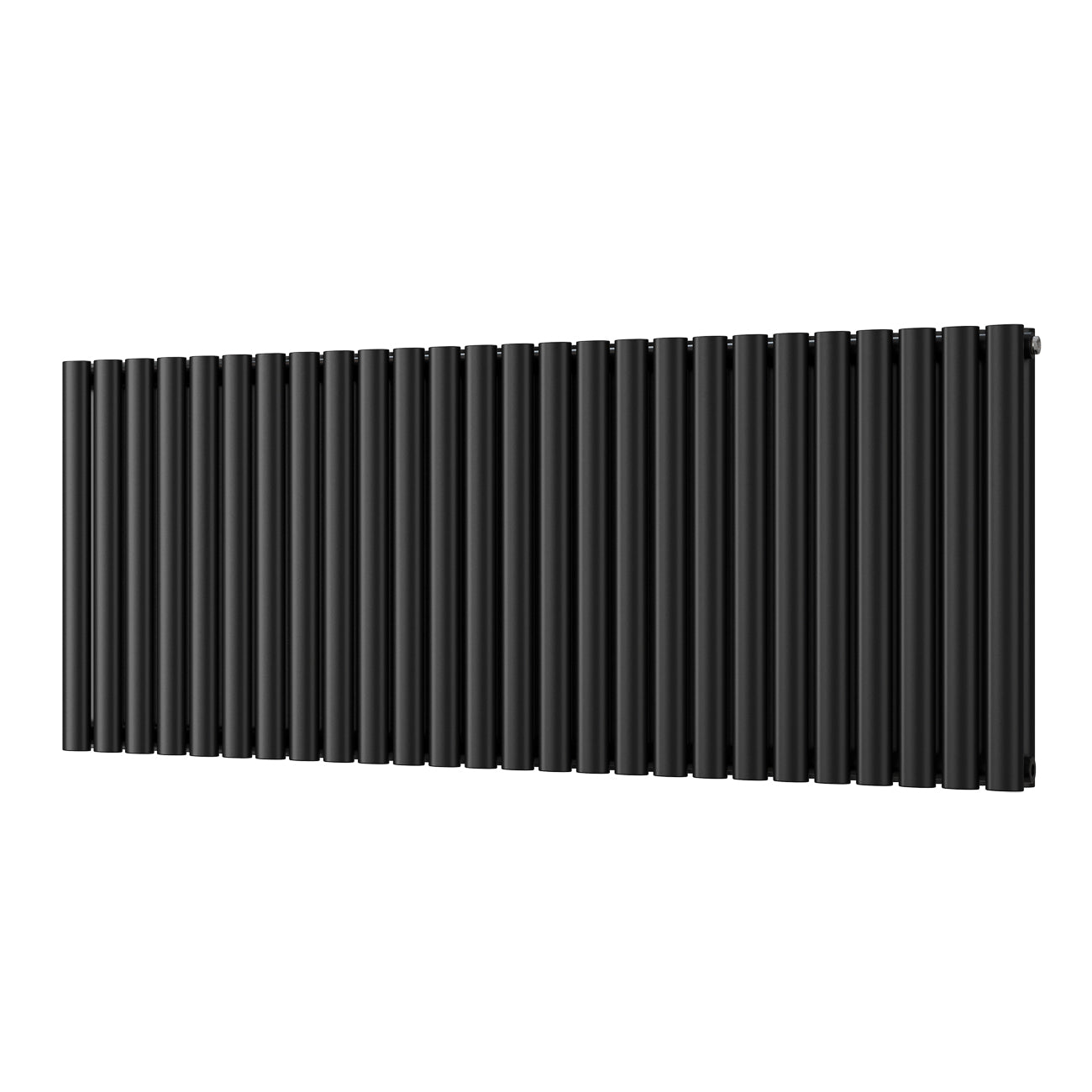 Omeara - Black Designer Radiator H600mm x W1508mm Double Panel - Feet Included