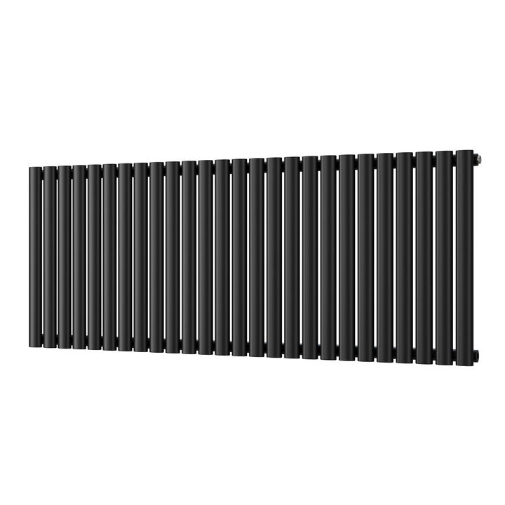 Omeara - Black Designer Radiator H600mm x W1508mm Single Panel - Feet Included
