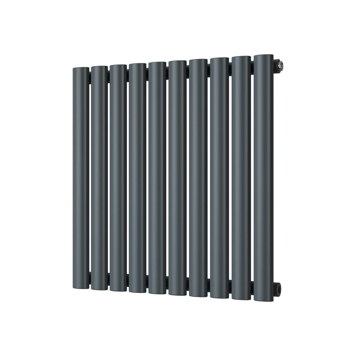 Omeara - Anthracite Designer Radiator H600mm x W580mm Single Panel - Feet Included