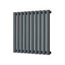 Omeara - Anthracite Designer Radiator H600mm x W580mm Single Panel - Feet Included