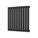 Omeara - Black Designer Radiator H600mm x W580mm Single Panel - Feet Included