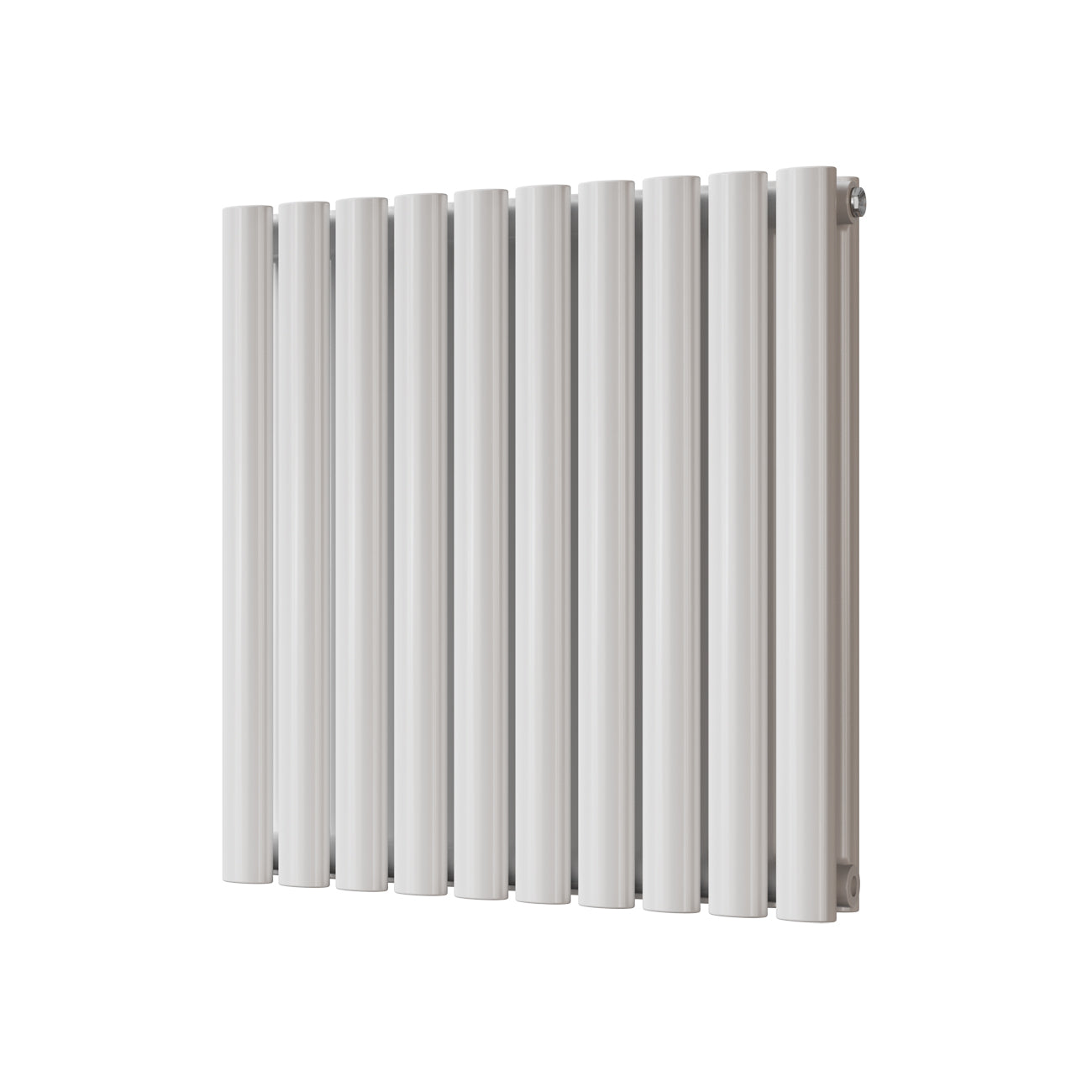 Omeara - White Designer Radiator H600mm x W580mm Double Panel - Feet Included