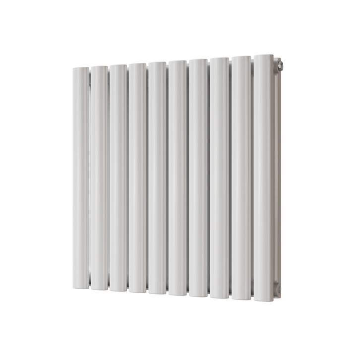 Omeara - White Designer Radiator H600mm x W580mm Double Panel - Feet Included