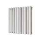 Omeara - White Designer Radiator H600mm x W580mm Double Panel - Feet Included