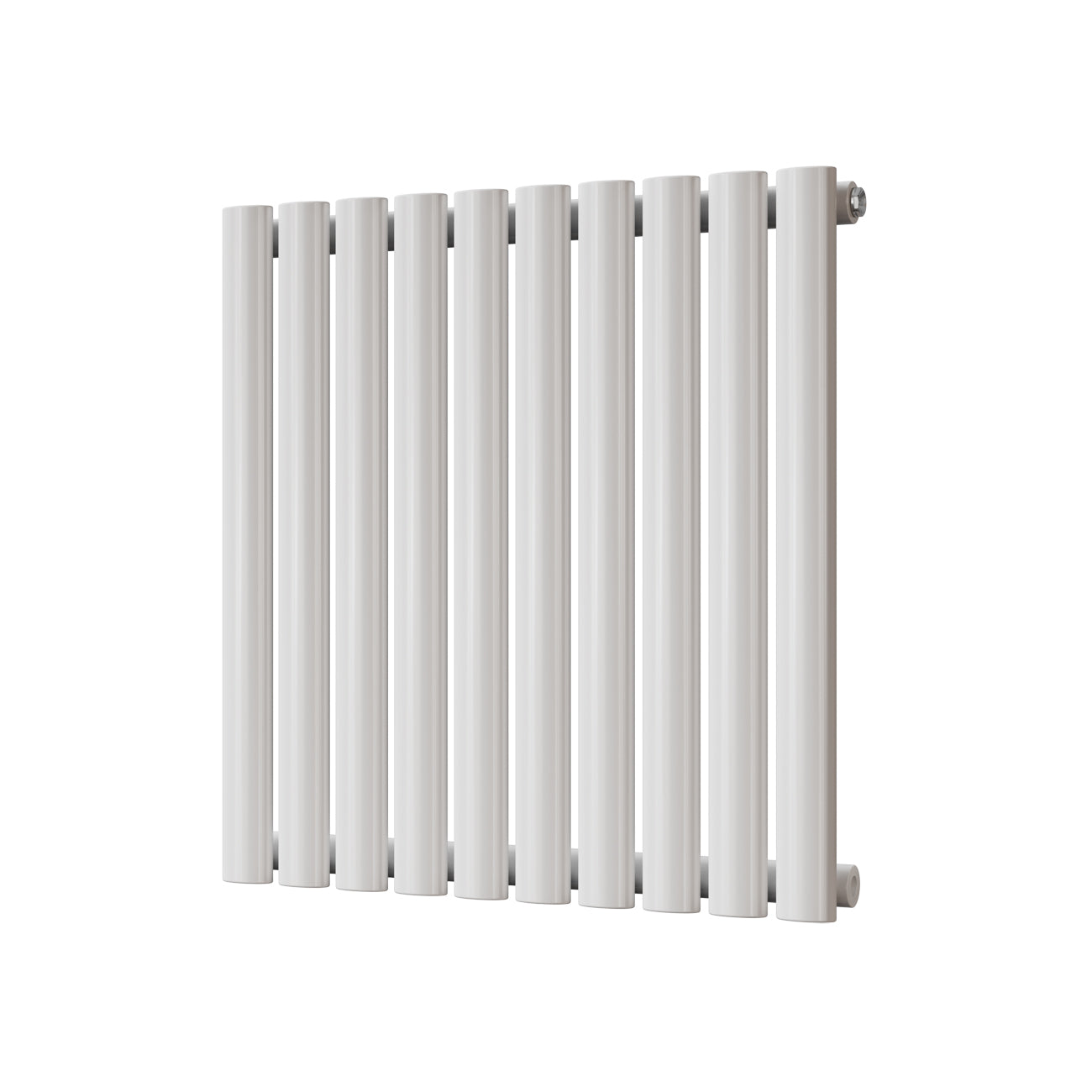 Omeara - White Designer Radiator H600mm x W580mm Single Panel - Feet Included