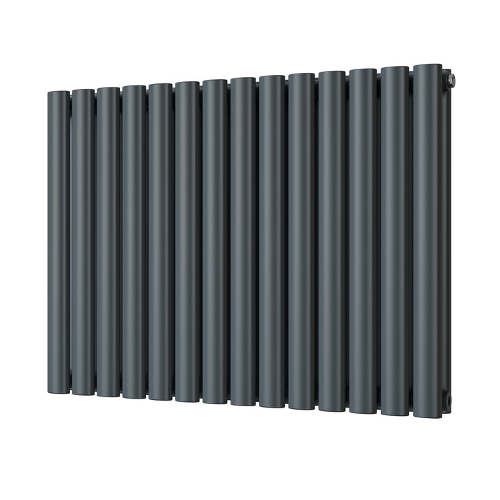 Omeara - Anthracite Designer Radiator H600mm x W812mm Double Panel - Feet Included