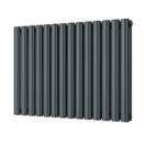 Omeara - Anthracite Designer Radiator H600mm x W812mm Double Panel - Feet Included