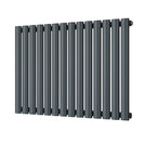 Omeara - Anthracite Designer Radiator H600mm x W812mm Single Panel - Feet Included
