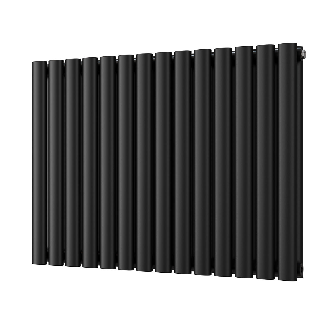 Omeara - Black Designer Radiator H600mm x W812mm Double Panel - Feet Included