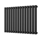 Omeara - Black Designer Radiator H600mm x W812mm Single Panel - Feet Included
