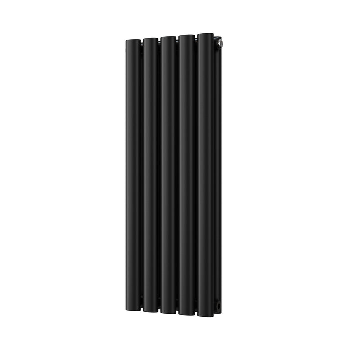 Omeara - Black Designer Radiator H800mm x W290mm Double Panel - Feet Included
