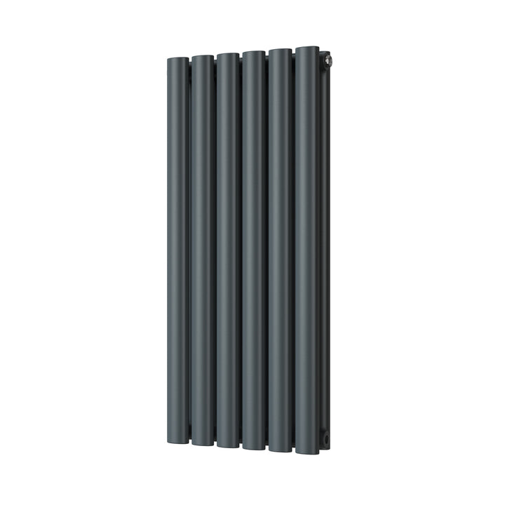 Omeara - Anthracite Designer Radiator H800mm x W348mm Double Panel - Feet Included