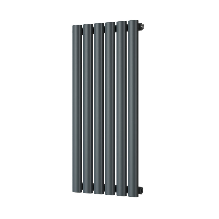 Omeara - Anthracite Designer Radiator H800mm x W348mm Single Panel - Feet Included