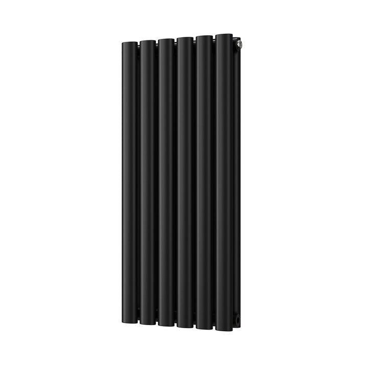 Omeara - Black Designer Radiator H800mm x W348mm Double Panel - Feet Included