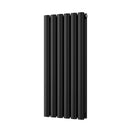 Omeara - Black Designer Radiator H800mm x W348mm Double Panel - Feet Included