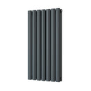 Omeara - Anthracite Designer Radiator H800mm x W406mm Double Panel - Feet Included