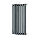 Omeara - Anthracite Designer Radiator H800mm x W406mm Single Panel - Feet Included