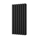 Omeara - Black Designer Radiator H800mm x W406mm Double Panel - Feet Included