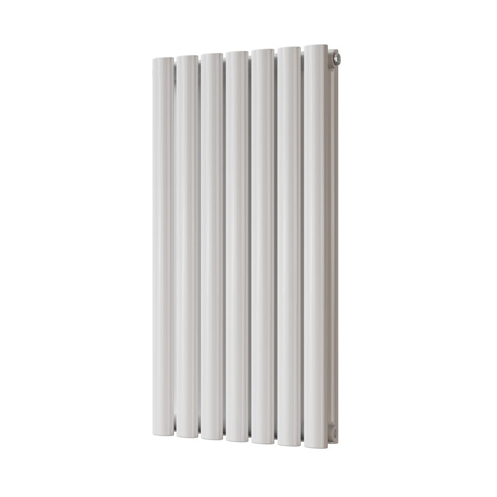 Omeara - White Designer Radiator H800mm x W406mm Double Panel - Feet Included